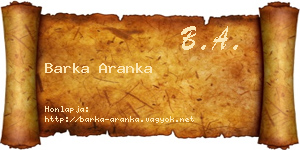 Barka Aranka névjegykártya
